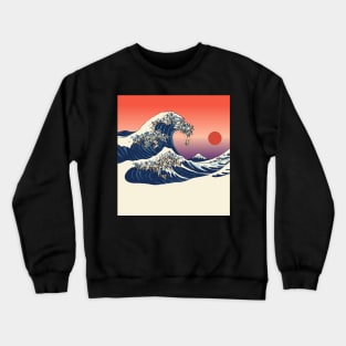 The Great wave of Pugs Crewneck Sweatshirt